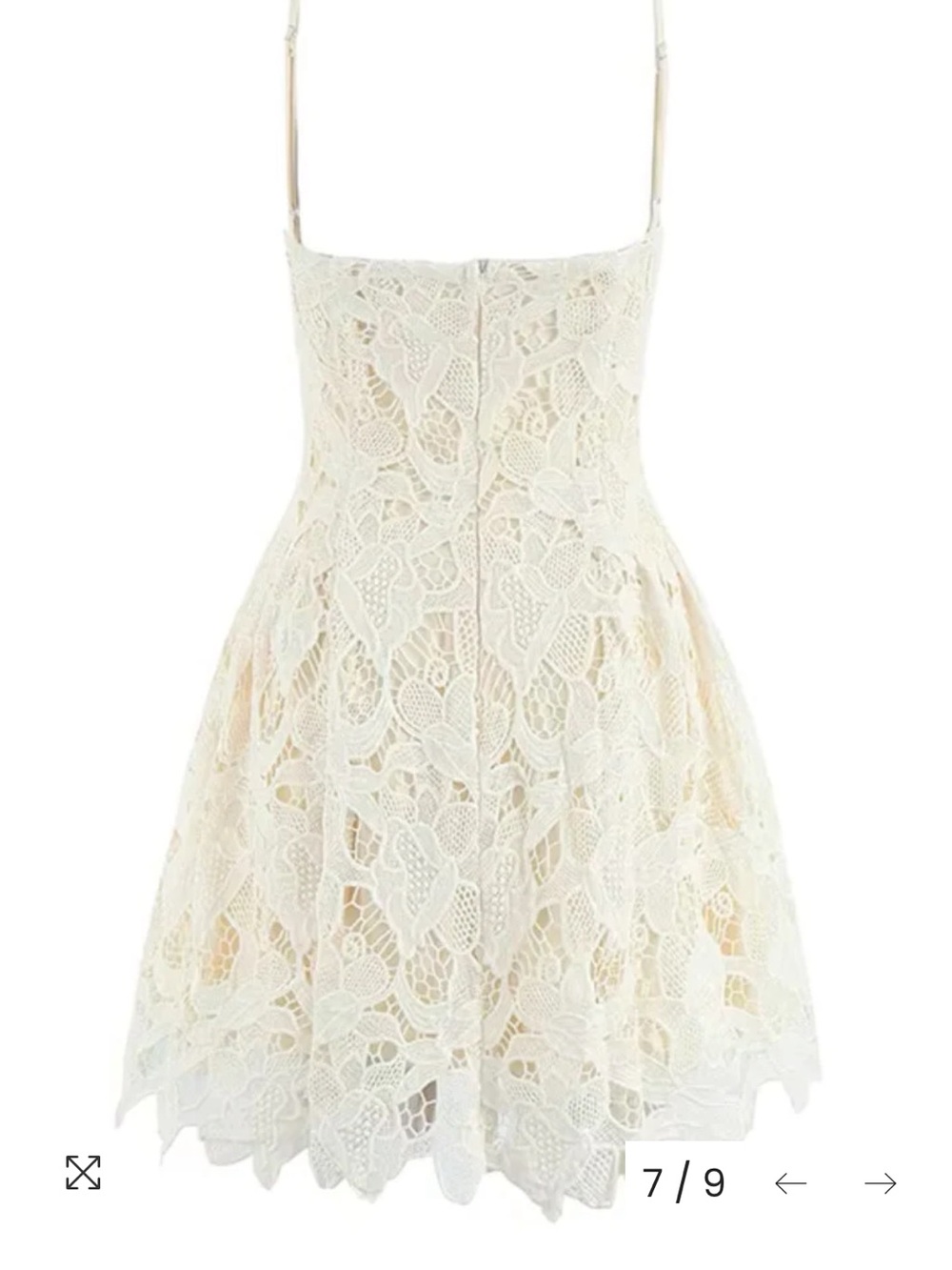 Peppermayo Cream Lace Tie-Front Spaghetti Strap Mini Dress - Picture 3 of 5